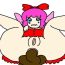 Huge Boobs Ribbon is crying because she made a turd- Kirby hentai Nuru